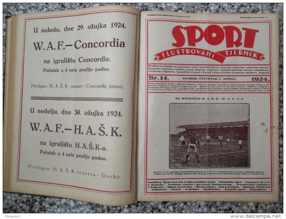 SPORT ILUSTROVANI TJEDNIK 1924 ZAGREB, FOOTBALL, SKI, MOUNTAINEERING ATLETICS, SPORTS NEWS  (FULL YEAR, 48 NUMBER)