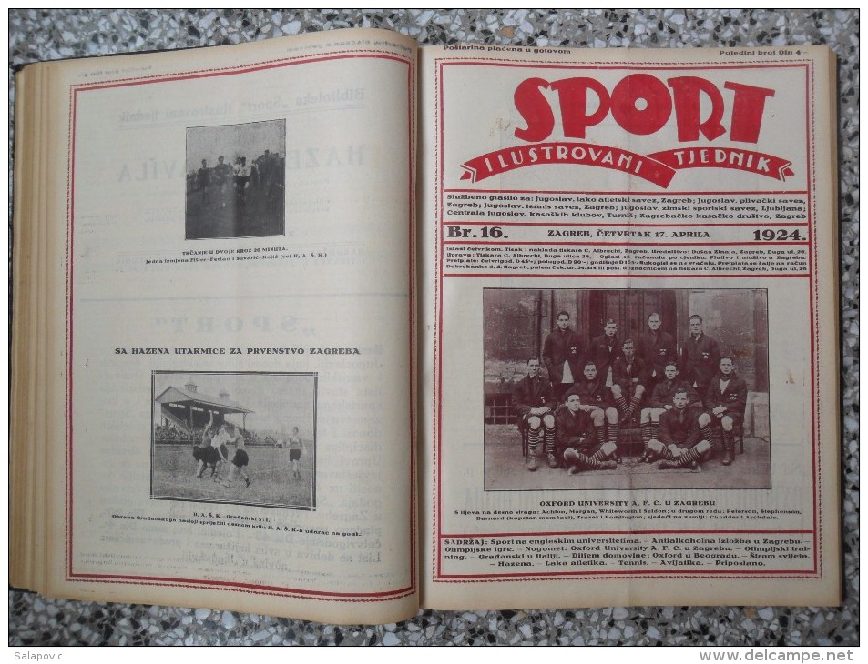 SPORT ILUSTROVANI TJEDNIK 1924 ZAGREB, FOOTBALL, SKI, MOUNTAINEERING ATLETICS, SPORTS NEWS  (FULL YEAR, 48 NUMBER)