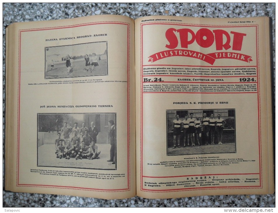 SPORT ILUSTROVANI TJEDNIK 1924 ZAGREB, FOOTBALL, SKI, MOUNTAINEERING ATLETICS, SPORTS NEWS  (FULL YEAR, 48 NUMBER)