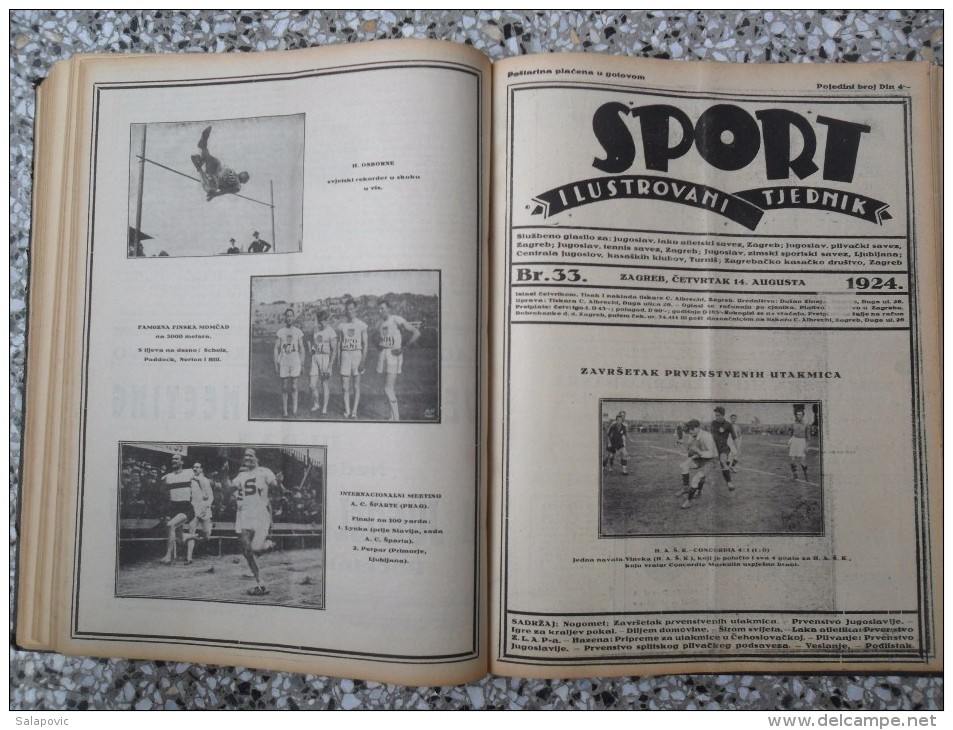 SPORT ILUSTROVANI TJEDNIK 1924 ZAGREB, FOOTBALL, SKI, MOUNTAINEERING ATLETICS, SPORTS NEWS  (FULL YEAR, 48 NUMBER)