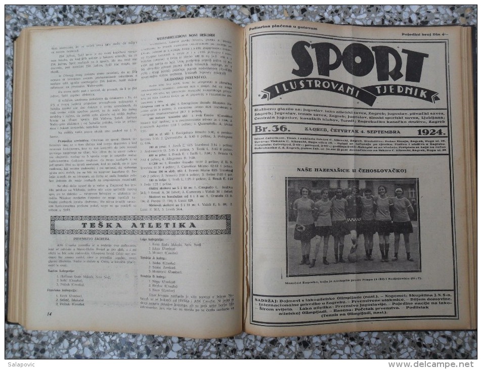 SPORT ILUSTROVANI TJEDNIK 1924 ZAGREB, FOOTBALL, SKI, MOUNTAINEERING ATLETICS, SPORTS NEWS  (FULL YEAR, 48 NUMBER)