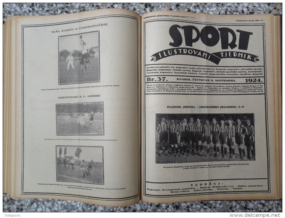 SPORT ILUSTROVANI TJEDNIK 1924 ZAGREB, FOOTBALL, SKI, MOUNTAINEERING ATLETICS, SPORTS NEWS  (FULL YEAR, 48 NUMBER)