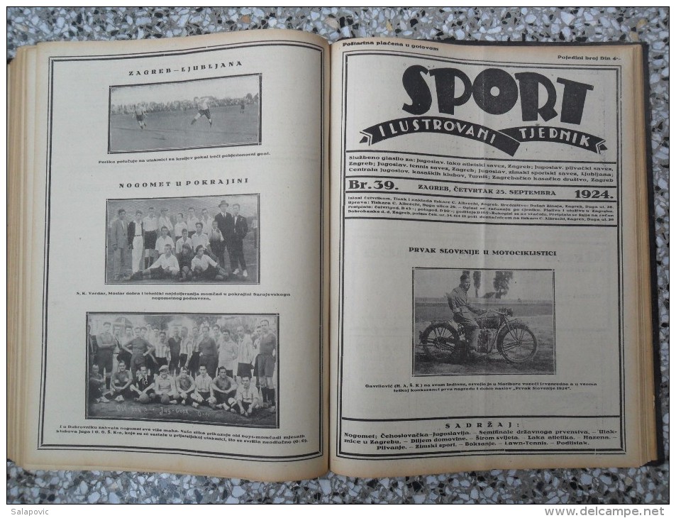 SPORT ILUSTROVANI TJEDNIK 1924 ZAGREB, FOOTBALL, SKI, MOUNTAINEERING ATLETICS, SPORTS NEWS  (FULL YEAR, 48 NUMBER)