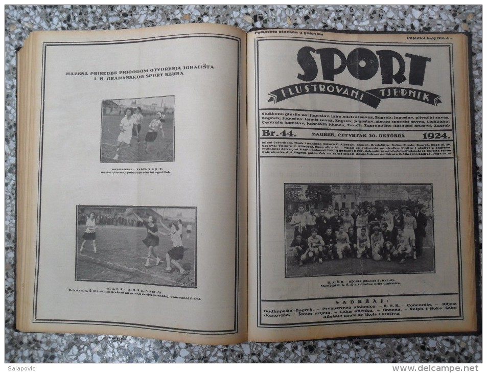 SPORT ILUSTROVANI TJEDNIK 1924 ZAGREB, FOOTBALL, SKI, MOUNTAINEERING ATLETICS, SPORTS NEWS  (FULL YEAR, 48 NUMBER)