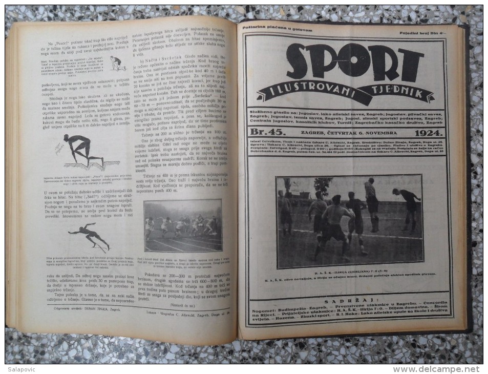 SPORT ILUSTROVANI TJEDNIK 1924 ZAGREB, FOOTBALL, SKI, MOUNTAINEERING ATLETICS, SPORTS NEWS  (FULL YEAR, 48 NUMBER)