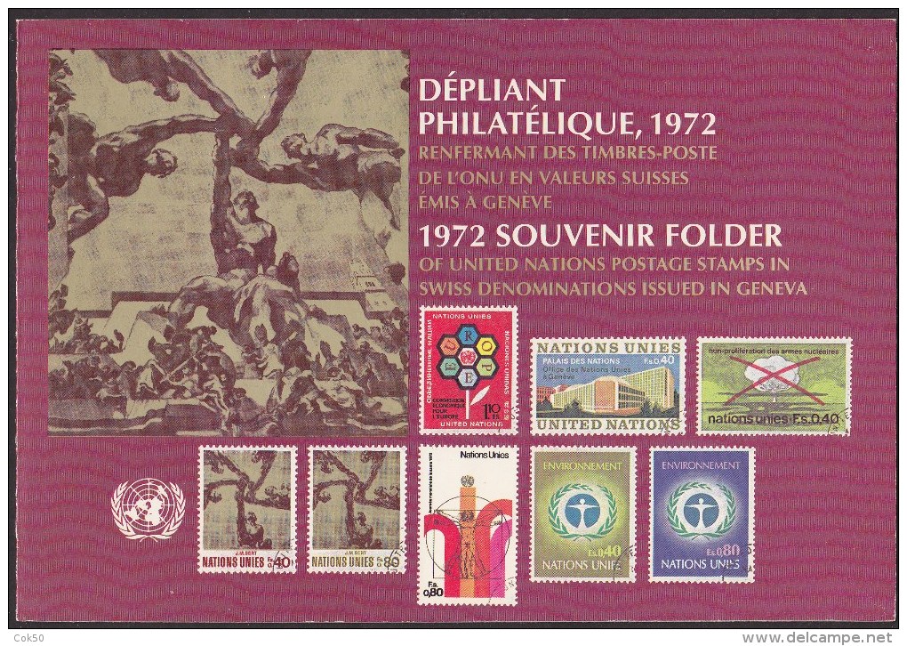 UN - United Nations Geneva 1972 MNH Souvenir Folder - Year Pack - Other & Unclassified