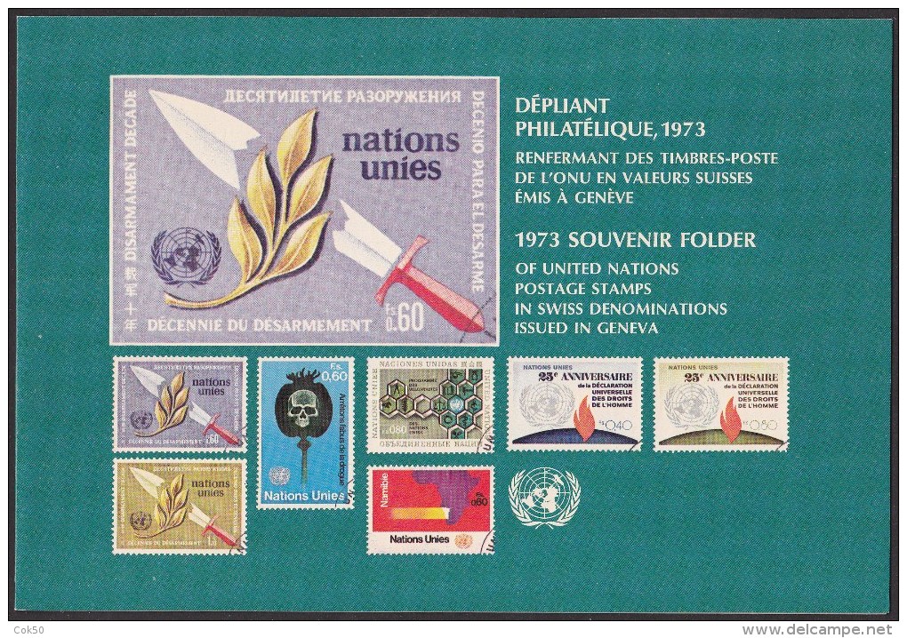 UN - United Nations Geneva 1973 MNH Souvenir Folder - Year Pack - Autres & Non Classés