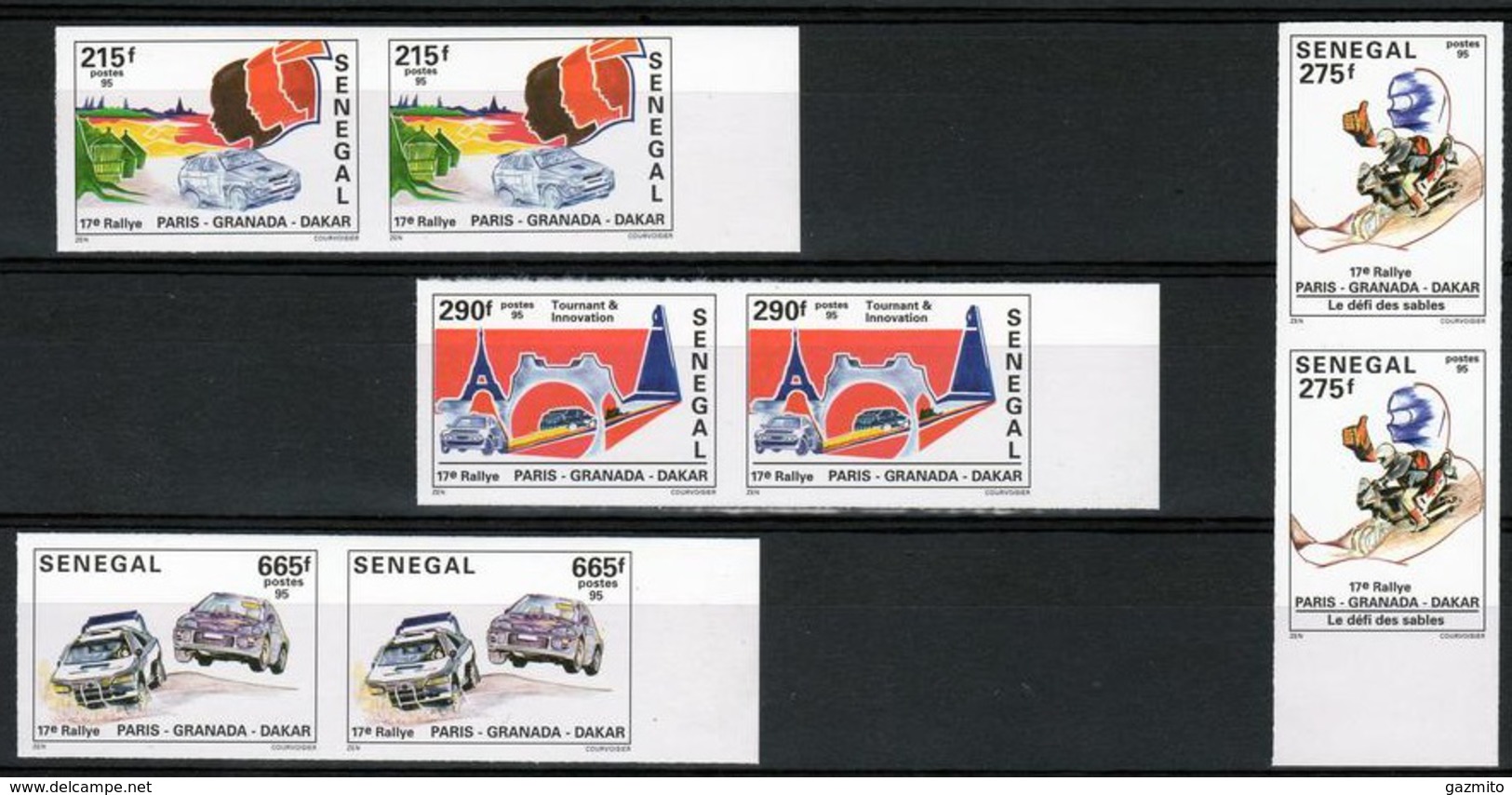 Senegal 1996, Rally Paris-Dakar, Cars, Moto, 4valx2 IMPERFORATED - Motorbikes