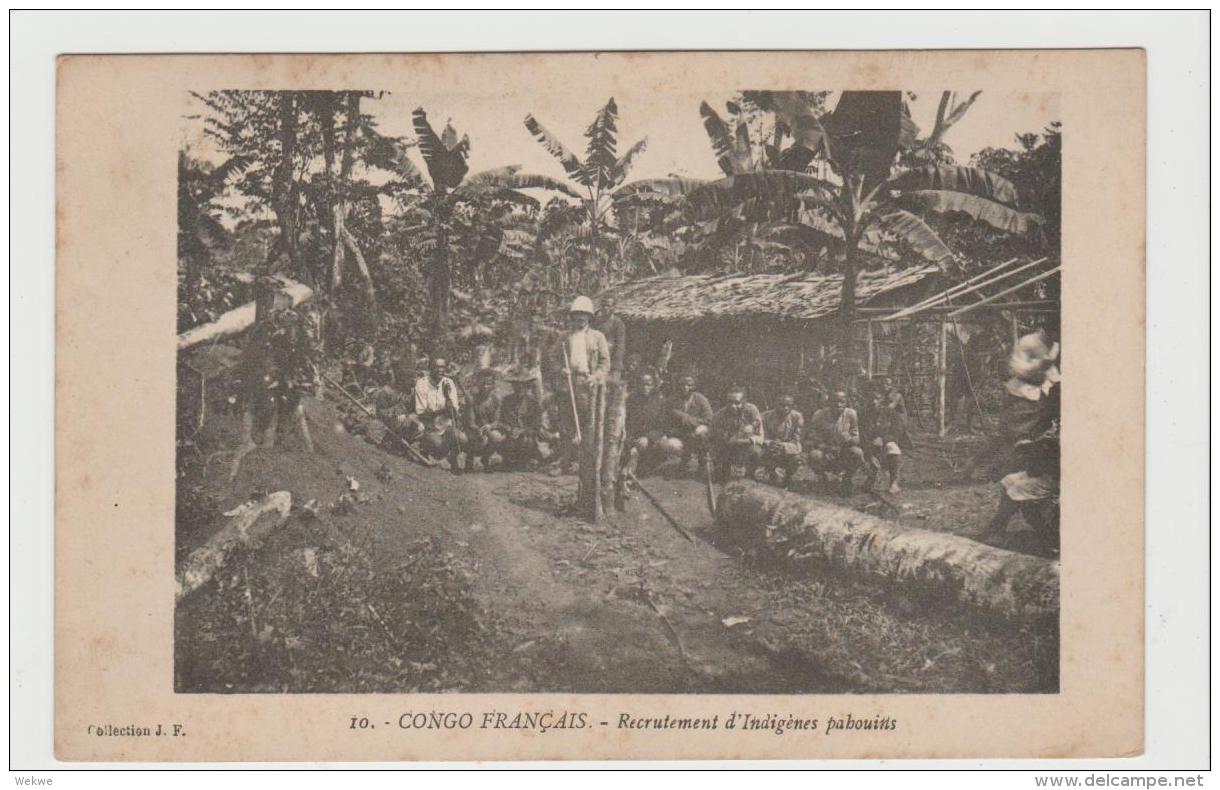 BG054 /  BELG. KONGO Kinshasa, 1913. Ansichtsk. Von Franz. Kongo, Rekrutierung Von Einheimischen Nach Amsterdam Gesandt. - Briefe U. Dokumente