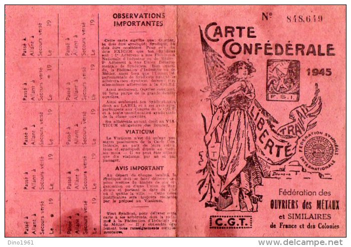 VP5530 - Carte Confédérale De La C.G.T - Fédération  Des Métaux Usine SAUTER à CLAYE SOUILLY - Mme FREPP De VILLEPARISIS - Andere & Zonder Classificatie