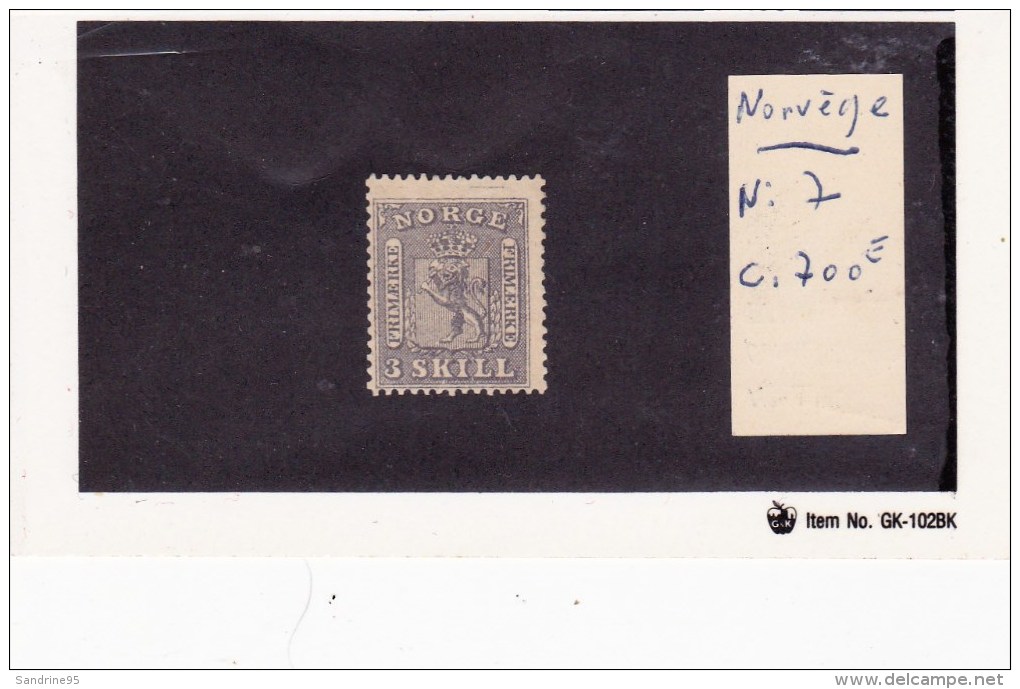 NORVEGE  TP N° 7 SIGNE PAR EXPERT - Unused Stamps