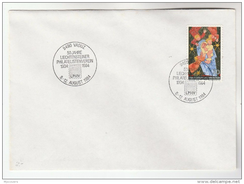 1984 LIECHTENSTEIN Stamps COVER EVENT Pmk LIECHTENSTEIN PHILATELISTENVEREIN 50 JAHRE Philately - Covers & Documents