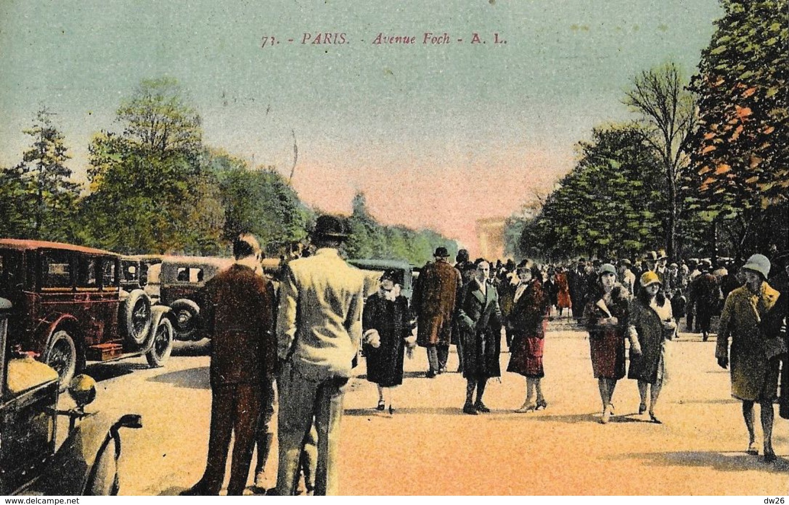 Paris - Avenue Foch (16 ème Arrondisement) - Grosse Animation - Carte A.L. Colorisée N° 71 - Arrondissement: 16