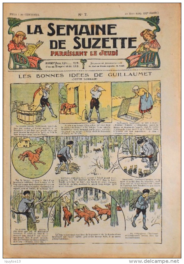 LA SEMAINE DE SUZETTE N° 7 - 20 Mars 1919 ( 15e Année ) COMPLET En BON ETAT - La Semaine De Suzette