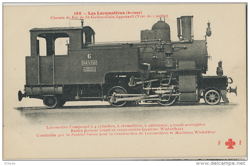 Locomotive Chemin De Fer St Gallen Gais Appenzell à Cremaillere Saentis Winterthur Collection Fleury - St. Gallen