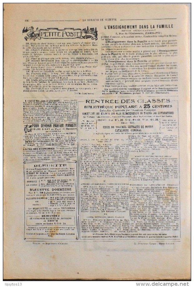 LA SEMAINE DE SUZETTE N° 36 - 9 Octobre 1919 ( 15e Année ) COMPLET En BON ETAT - La Semaine De Suzette