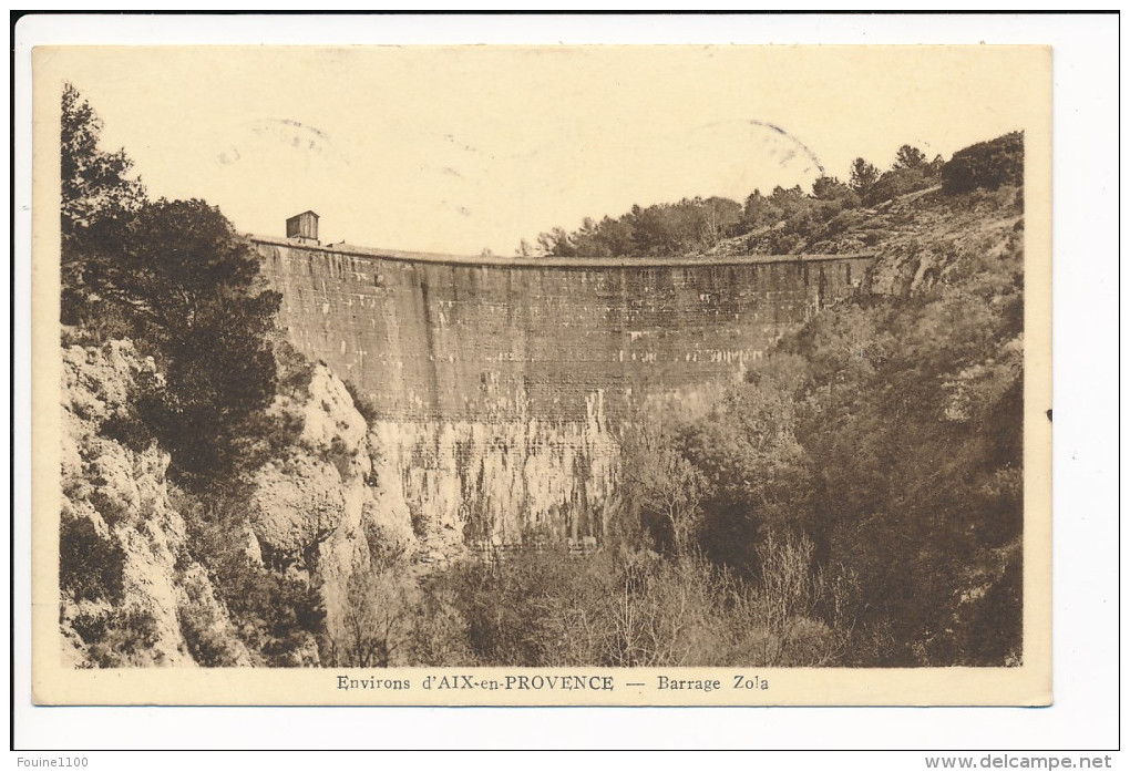 Carte Des Environs D' Aix En Provence Barrage Zola ( Recto Verso ) - Aix En Provence