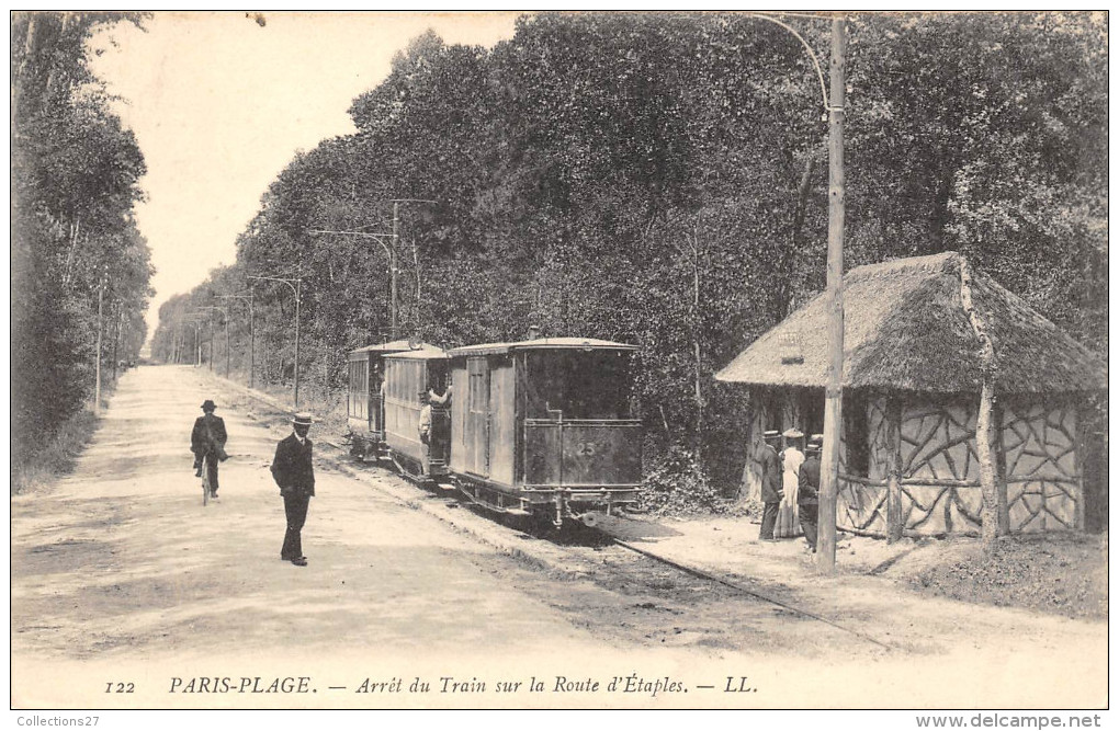 62-LE TOUQUET PARIS-PLAGE- ARRÊT DU TRAIN SUR LA ROUTE D´ETAPLES - Le Touquet