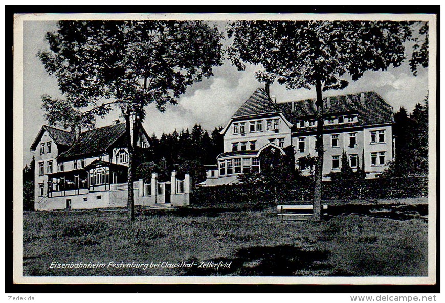 6612 - Alte Ansichtskarte - Clausthal Zellerfeld Eisenbahnheim Festenburg - Gel 1939 - Clausthal-Zellerfeld