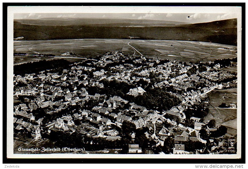 6613 - Alte Foto Ansichtskarte - Clausthal Zellerfeld - Fliegerfoto Luftbild Luftaufnahme - Klinke & Co - Gel 1939 - Clausthal-Zellerfeld