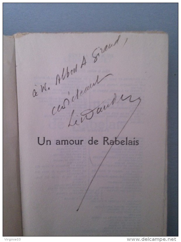 Un Amour De Rabelais Par Léon Daudet - Livres Dédicacés