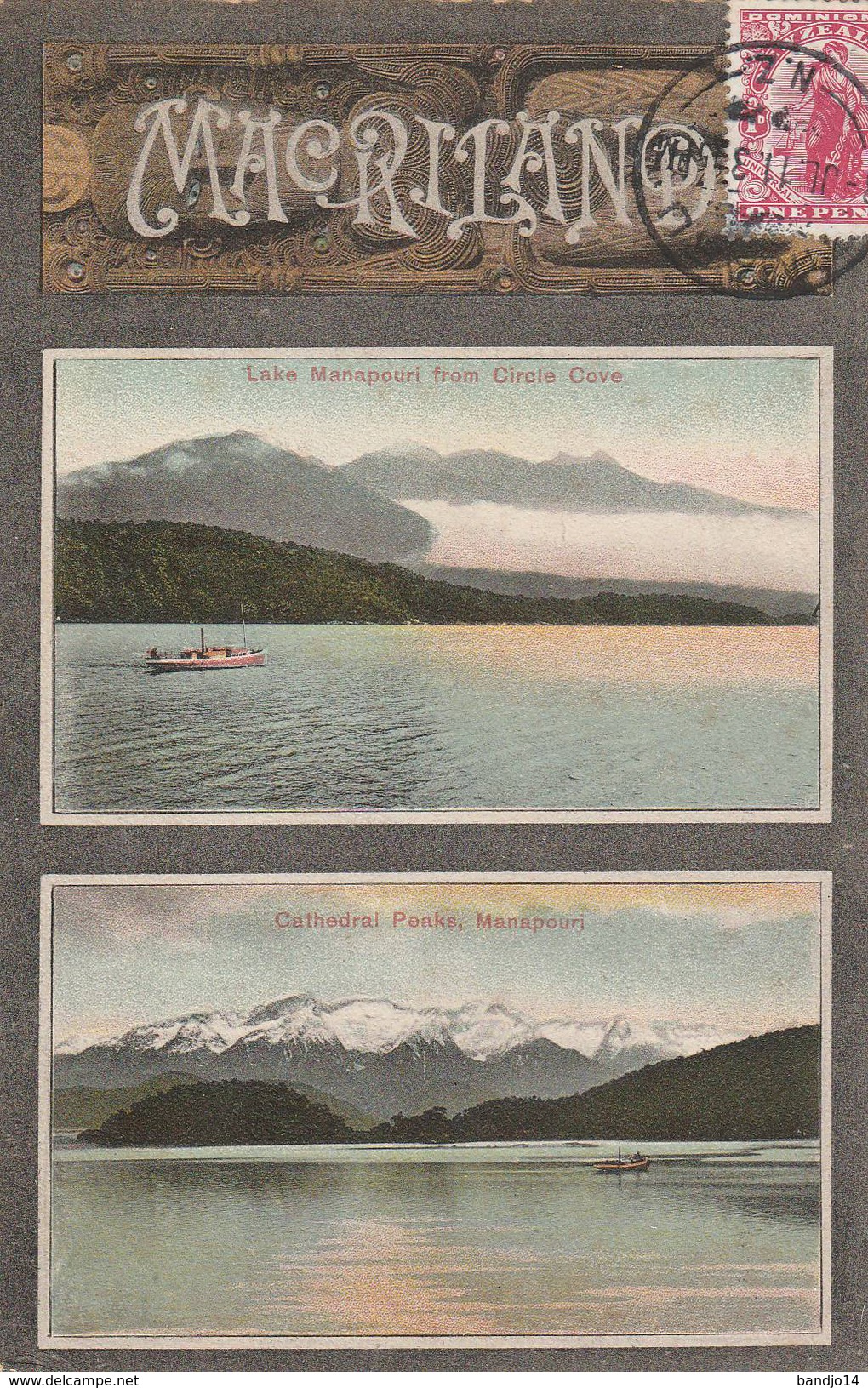 Lake Manapouri From Circle Cove- Scan Recto-verso - New Zealand