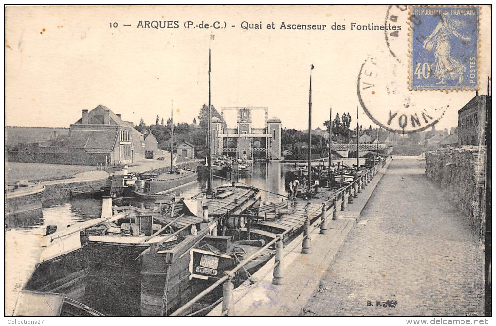 62-ARQUES- QUAI ET ASCENSEUR DES FONTINETTES (VOIR PENICHES ) - Arques