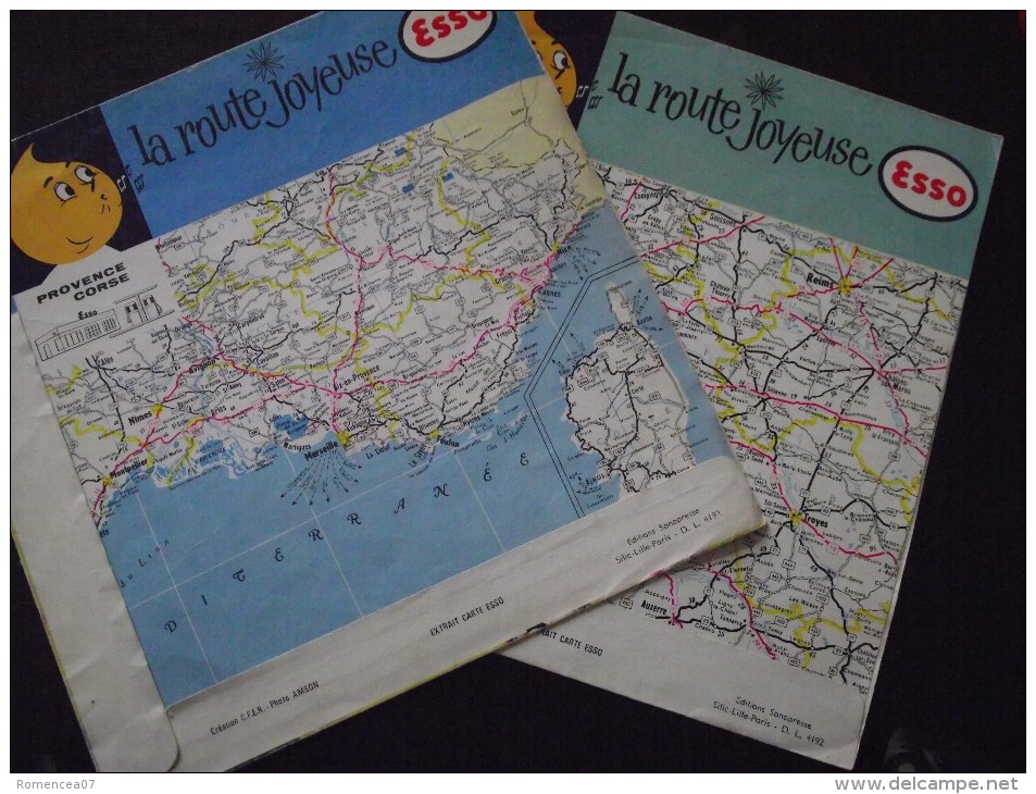 Lot de 5 DISQUES 33 T.M. - " Ma PROVINCE et MOI " - offert par ESSO - Provence, Corse - Artois, Flandre,... - A Voir !