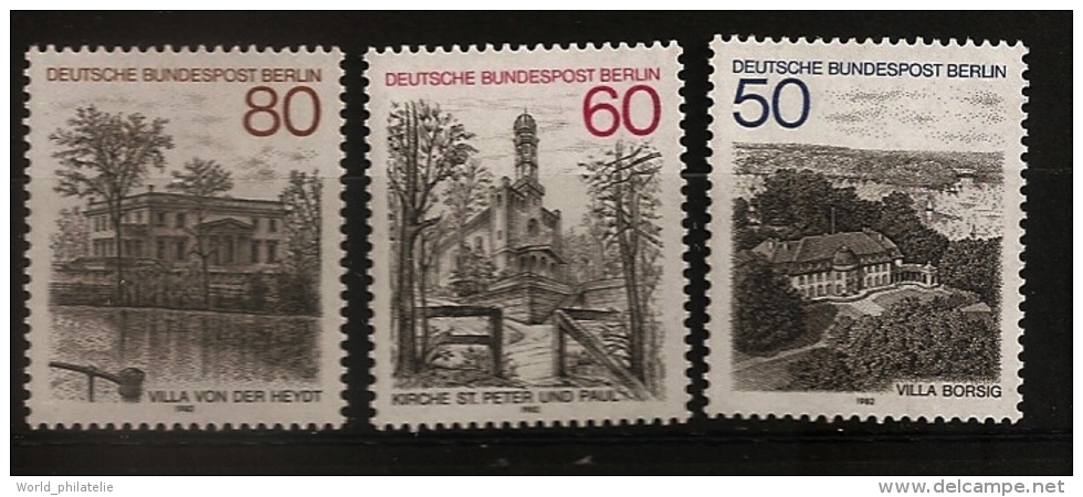 Allemagne Berlin 1982 N° 646 / 8 ** Monuments, Villa Borsig, Eglise, Saint-Pierre, Von Des Heydt, Lac, Voiliers Nautisme - Nuevos