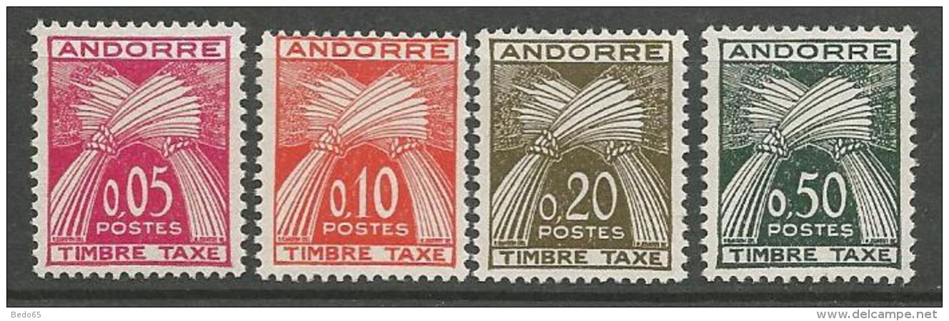 ANDORRE  TAXE  N° 42 à  45  NEUF** LUXE SANS  CHARNIERE  / MNH - Usati