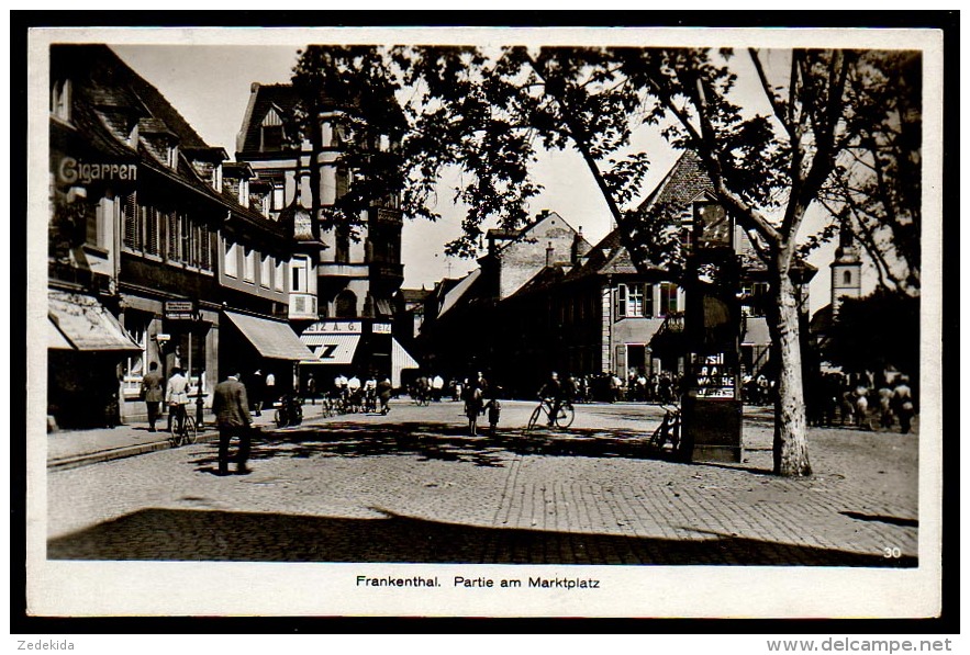 6617 - Alte Foto Ansichtskarte - Frankenthal Marktplatz - Gel 1937 - Maul - TOP - Frankenthal