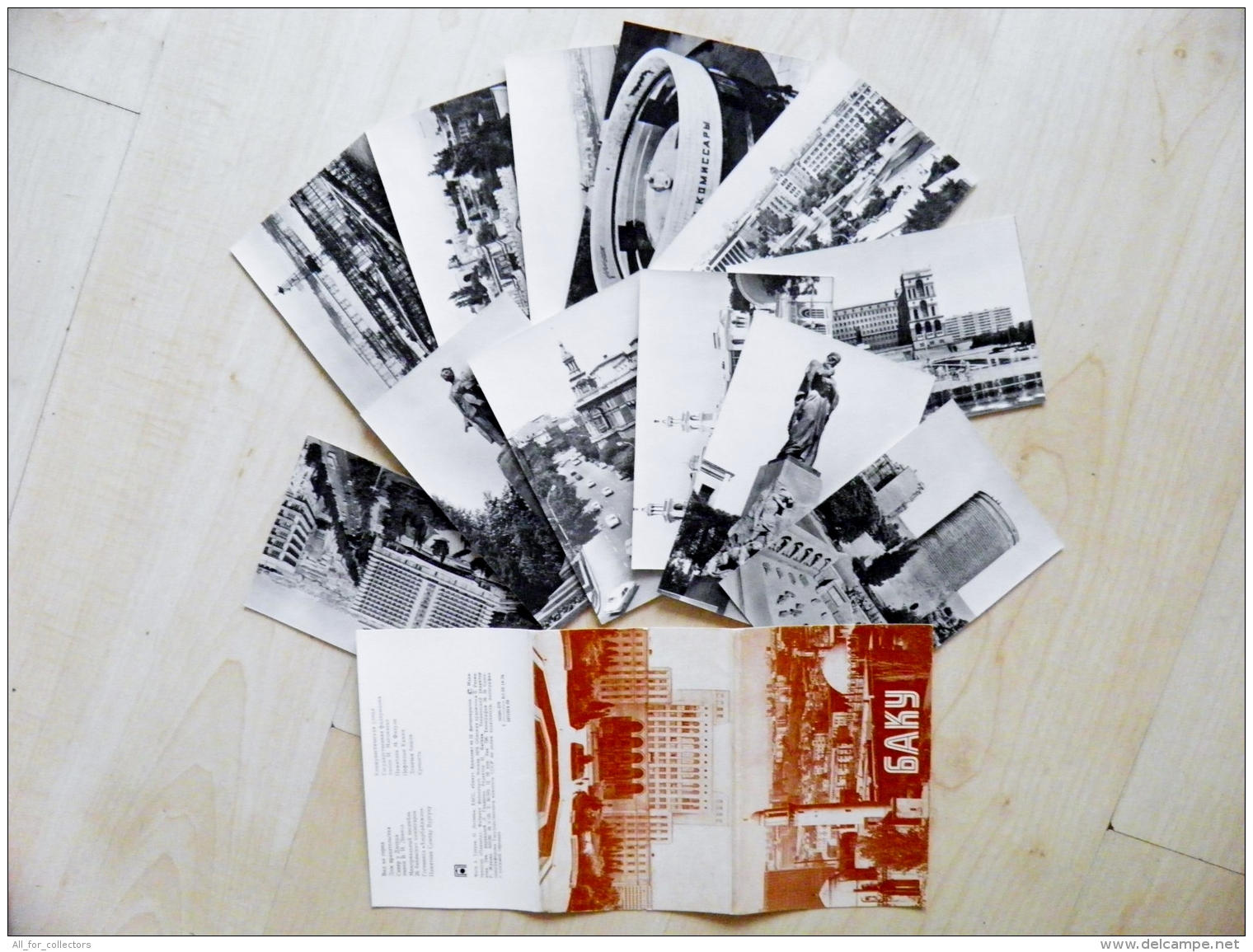 12 Post Cards Set In Folder From Ussr 1979 Azerbaijan Baku - Azerbaigian