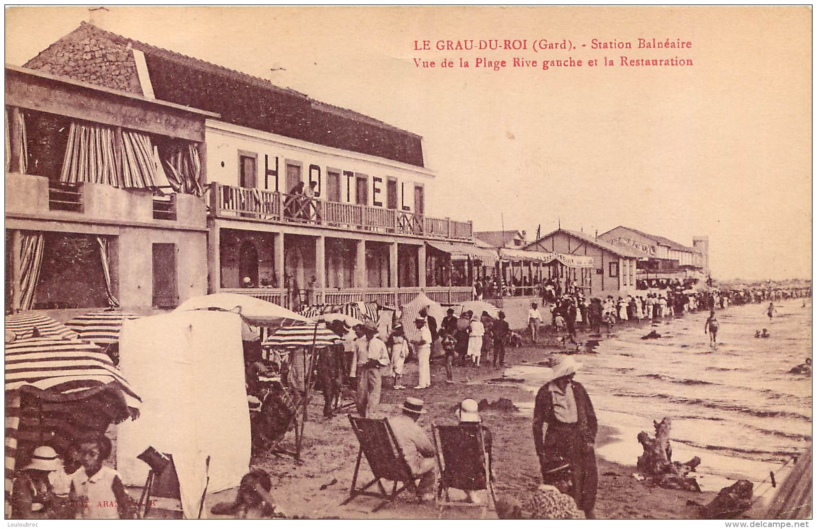 LE GRAU DU ROI STATION BALNEAIRE VUE DE LA PLAGE RIVE GAUCHE ET LA RESTAURATION - Le Grau-du-Roi