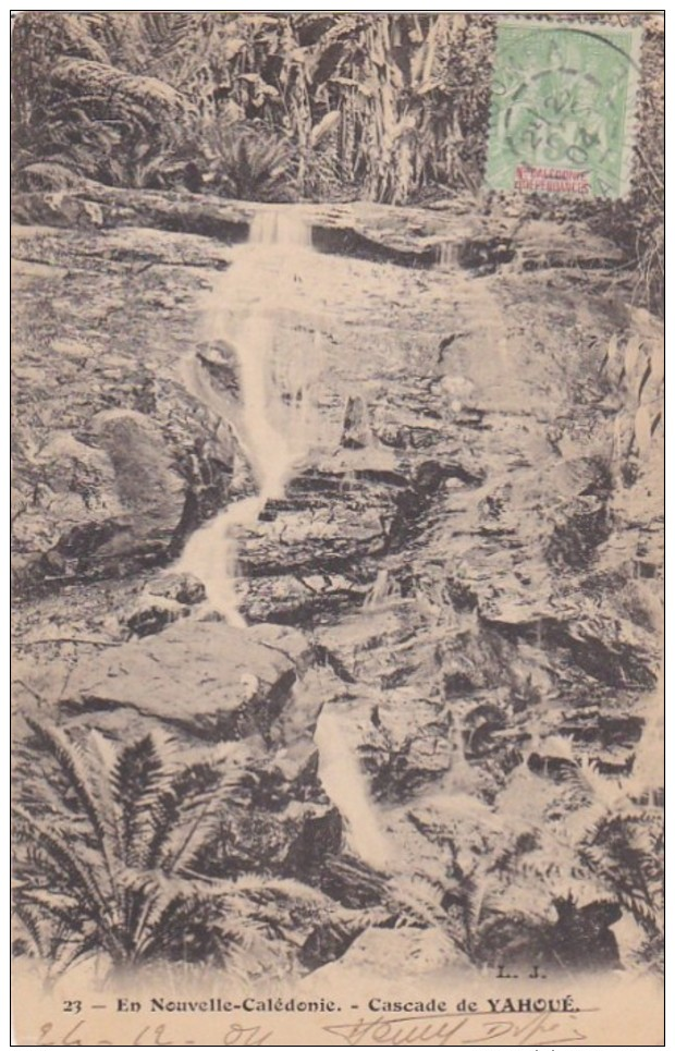 CPA Nouvelle CALEDONIE  Jolie Vue De La CASCADE De YAHOUE Timbré 1904 - Nouvelle Calédonie