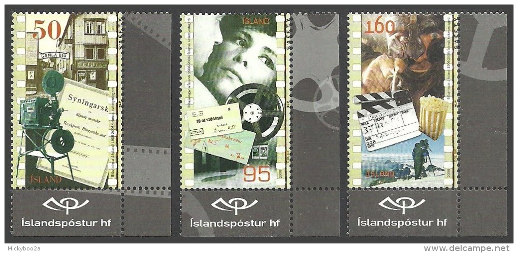 ICELAND 2006 CENTENARY OF CINEMA FILMS CAMERA WARRIOR SET MNH - Unused Stamps