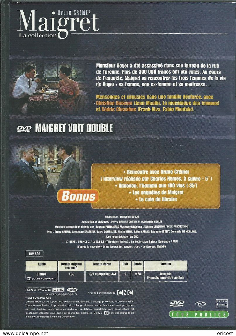 (-) DVD MAIGRET MAIGRET VOIT DOUBLE - Séries Et Programmes TV