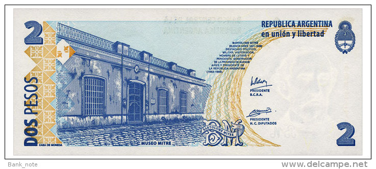 ARGENTINA 2 PESOS ND(2005) SERIES F Pick 352 Unc - Argentina