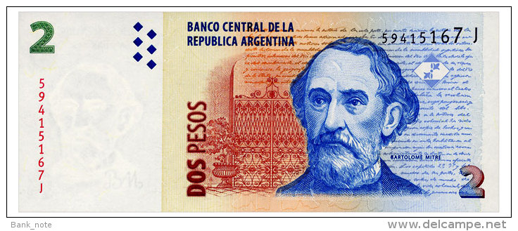 ARGENTINA 2 PESOS ND(2008) SERIES J Pick 352 Unc - Argentina