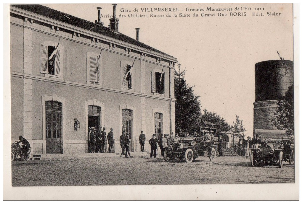 Gare De Villersexel Grandes Manoeuvres De L Est 1911 Arrivée Des Officiers Russes De La Suite Du Grand Duc Boris - Autres & Non Classés