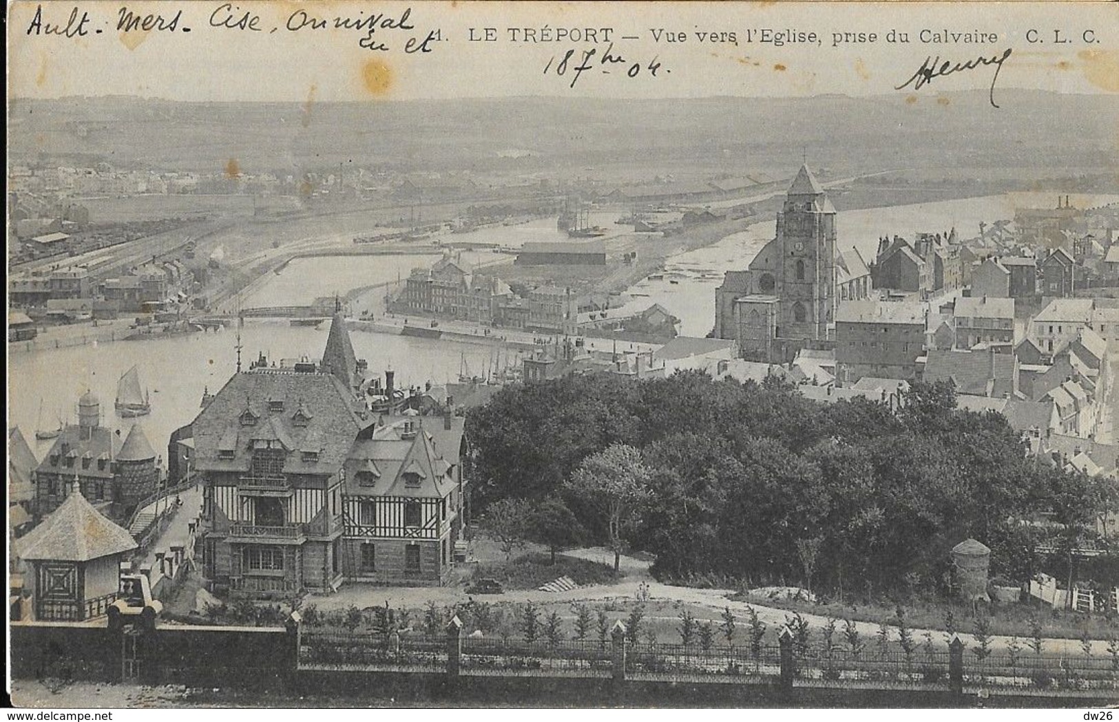 Le Tréport - Vue Vers L'Eglise, Prise Du Calvaire - Carte C.L.C. N° 1 - Le Treport