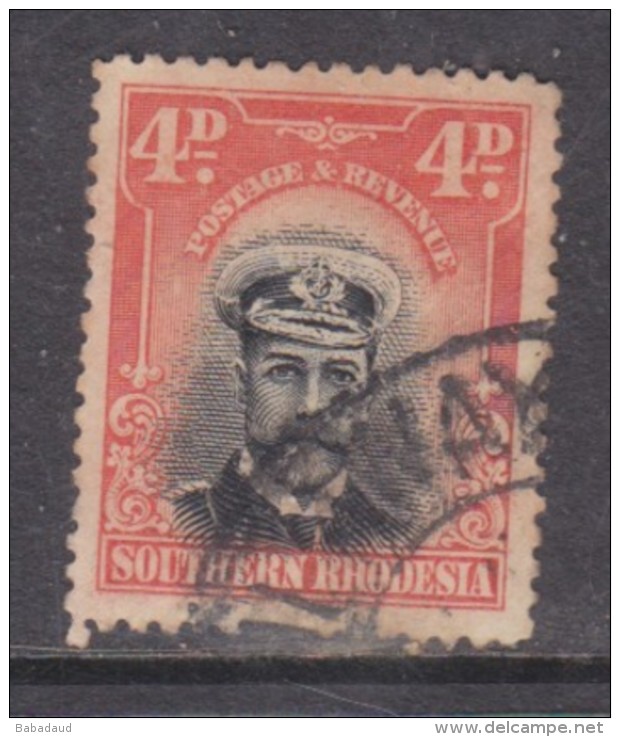 Southern Rhodesia, 1924 Admiral 4d, Used, Portrait Shift 2mm Down - Southern Rhodesia (...-1964)