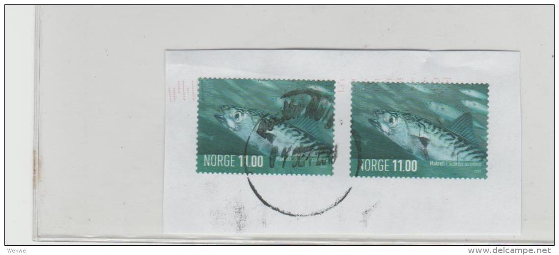 Norwegen 001 / Ausschnitt Mit 2 Marken Von 2007 (Fische)  O - Gebruikt