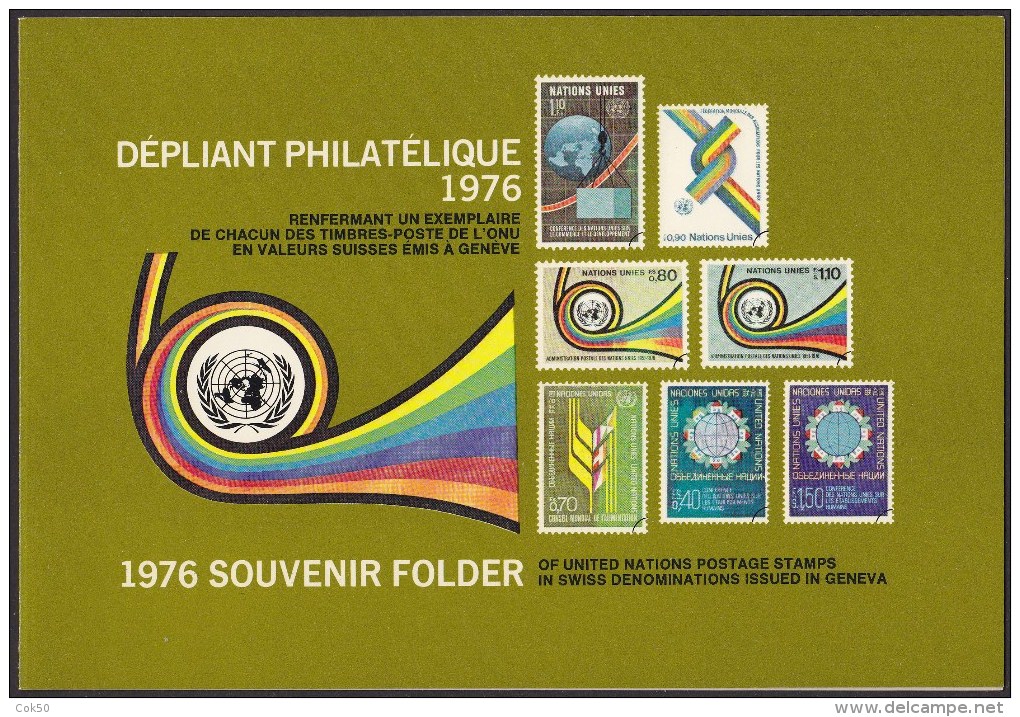 UN - United Nations Geneva 1976 Cancelled Souvenir Folder - Year Pack - Sonstige & Ohne Zuordnung