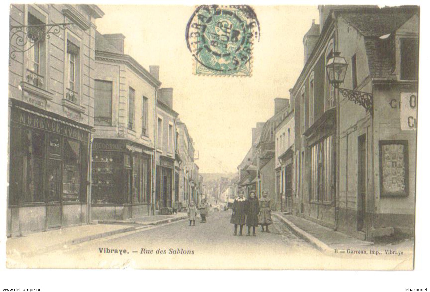 Carte Postale Ancienne Vibraye (72)  Rue Des Sablons - Vibraye