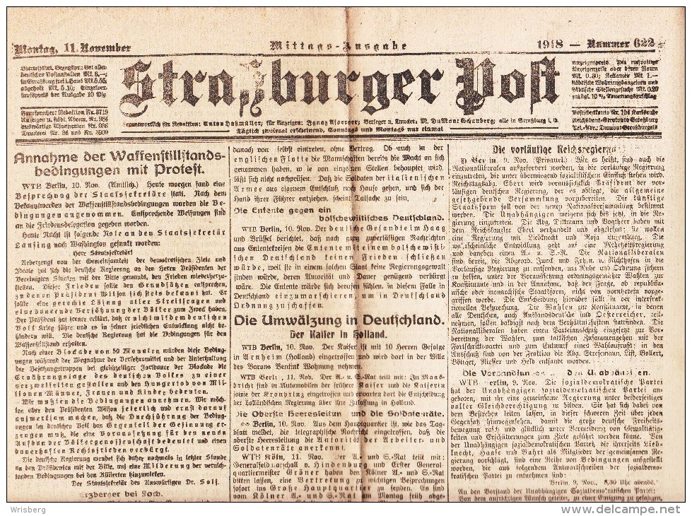 Straßburger Post - 1918 - Nummer 622 - Autres & Non Classés