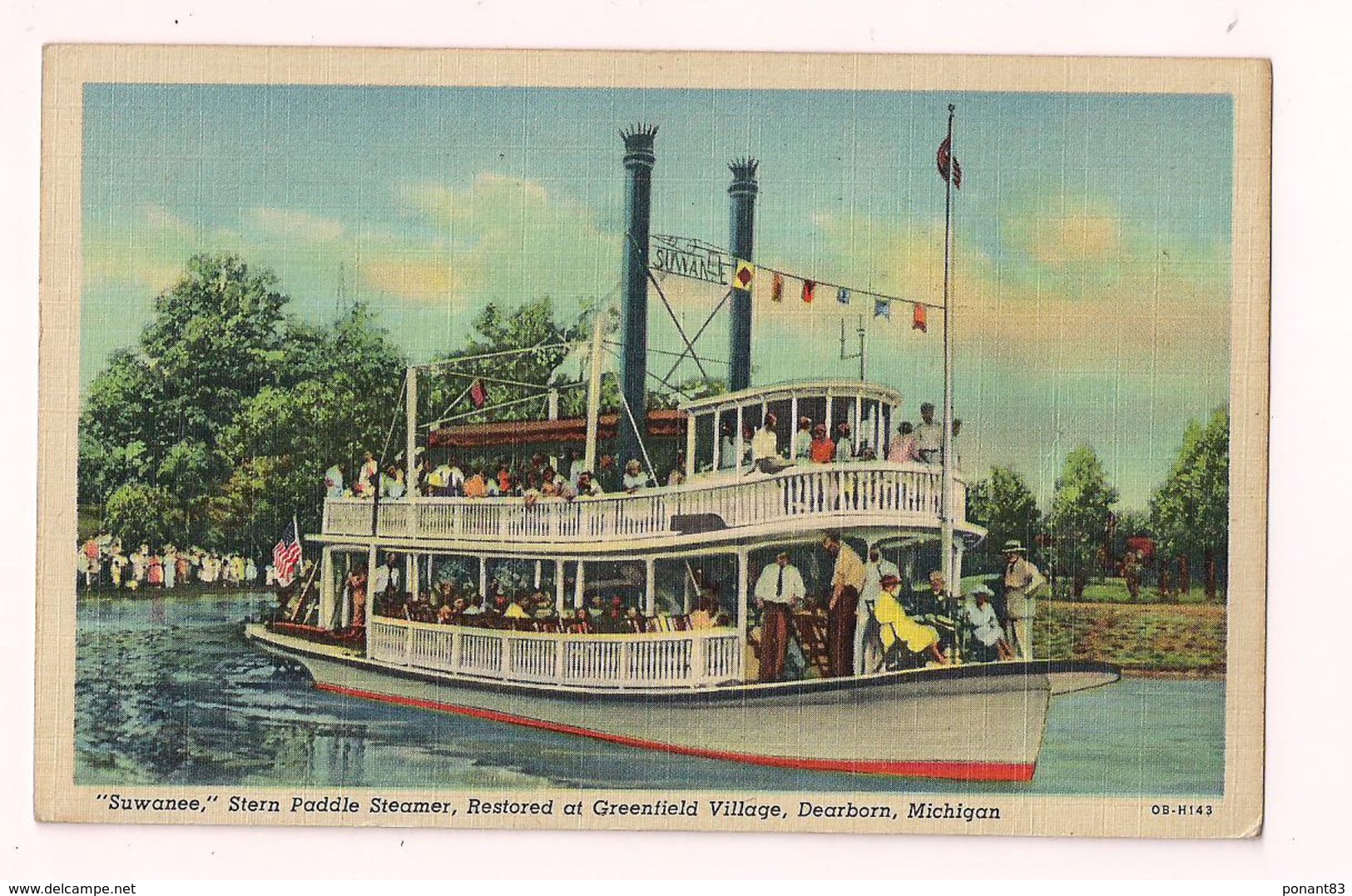 ::: SUWANEE, Stern Steamer, Restored At Greenfield Village, Dearborn, Michigan - 1952 - Timbres Jefferson - - Dearborn