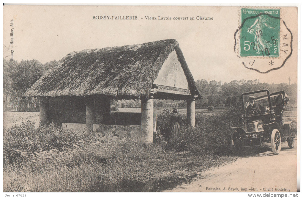 95 Boissy-l´aillerie  Vieux Lavoir Couvert En Chaume - Boissy-l'Aillerie