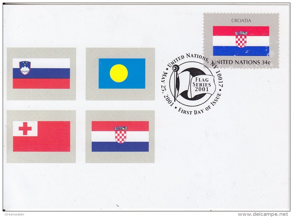United Nations New York 2001 Flag Croatia 1v Maxicard (32224) - Maximum Cards