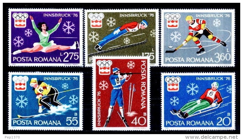 RUMANIA 1976 - OLYMPICS INNSBRUCK 76 - YVERT Nº  2937-2942 - Invierno 1976: Innsbruck