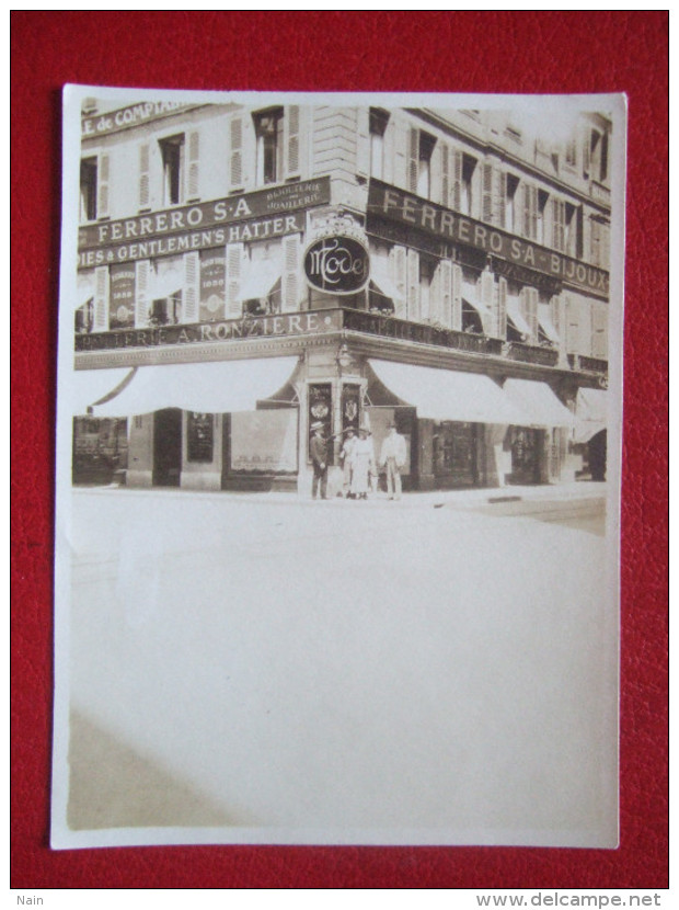 SUISSE - PHOTO: 11,20 X 8,40 - MAGASIN : FERRERO S. A - " A . RONZIERE " - RUE DU RHONE - " TRES RARE " - - Andere & Zonder Classificatie